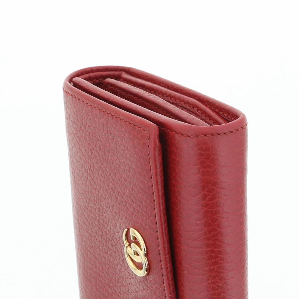 GUCCI GG Marmont Leather Wallet Tri fold coin wallet GG marmont Red - Picture 4 of 6